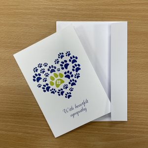 Sympathy Cards – Paws (Supplied As 250 Cards And Envelopes)